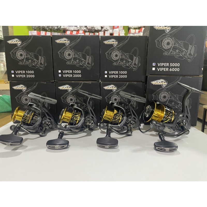 TOMANA_VIPER  เบอร์ 1000 2000 3000 5000 6000 💥4+1BB สปูนอลูมิเนี่ยมเจาะรู สีดำทอง ใหม่ล่าสุด จากค่าย