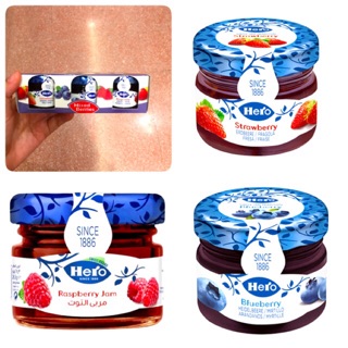 ขนาดจิ๋ว แยม สตรอเบอรี่ ราสเบอรี่ บลูเบอรี่ Strawberry Rasberry Blueberry 3 รส ใน 1 แพค Hero jam Mixed berry แยมผลไม้