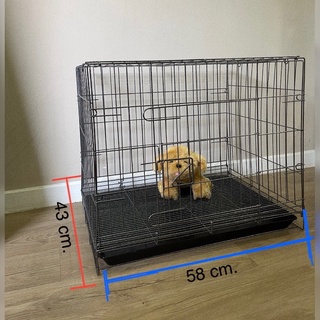 กรงสุนัข,เเมว,กระต่าย เบอร์3 เเบบพับได้ พร้อมถาดพลาสติก