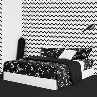 SB Design Square Lotus  ผ้านวม 70X90  BLACK &amp; WHITE : LI-BW 02B (106x198 ซม.)