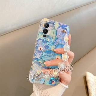 2022 New เคสโทรศัพท์ VIVO Y35 Y16 Y22 Y22S Y02S V25 Pro 5G V25e 4G Casing Shiny Bling Smartphone Case with Bead Bracelet Hand Rope TPU Softcase Purple Pink Flower Girl Back Cover เคสวีโว่Y35