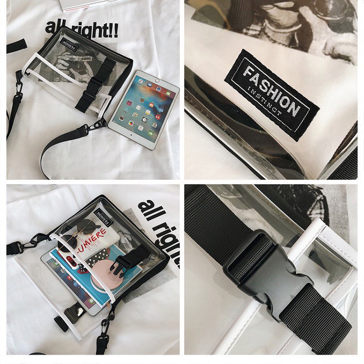 bag_1(BAG1790) กระเป๋าสะพายข้างพลาสติกใสกันน้ำ FASHION