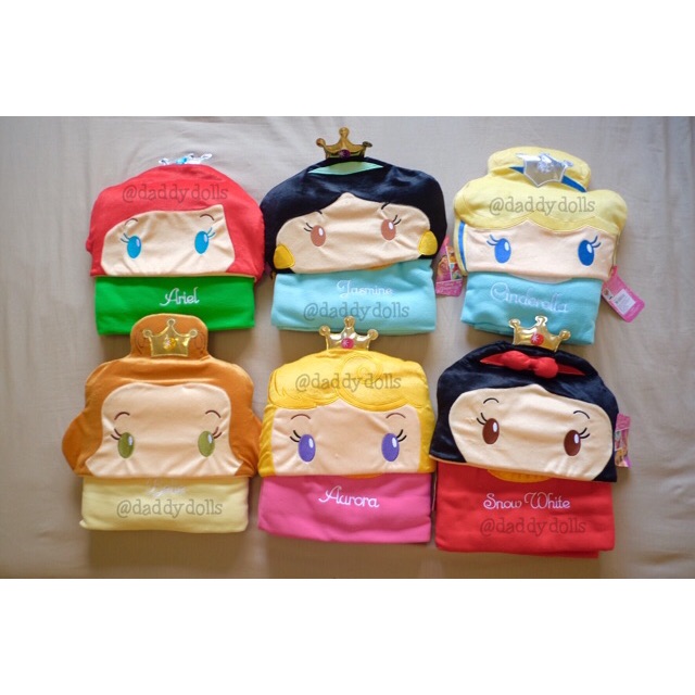 หมวกผ้าห่ม Ariel แอเรียล & Jasmine จัสมิน & Cinderella & Belle & Aurora & Snow White Disney Princess เจ้าหญิงดิสนีย์