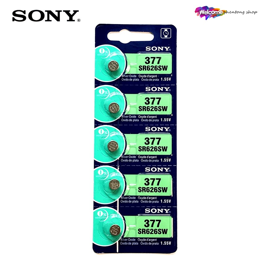 Sony ถ่านกระดุม 377 SR626SW LR626 V377 AG4 （5 ก้อน or 5 ก้อน）