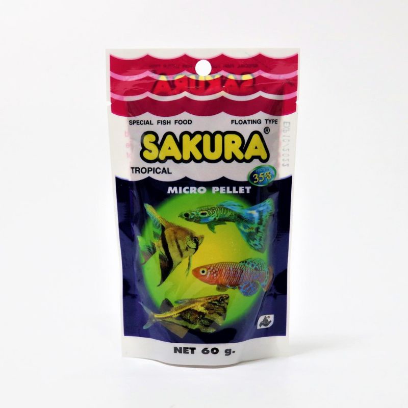 อาหารปลา อาหารปลาซากุระ  Sakura Micro Pellet 60 g. (อาหารสำหรับปลาขนาดเล็ก เม็ดลอยน้ำ) ราคา ถูกที่สุด ดีลบีเคเค แกลเลอรีภาพที่ 3