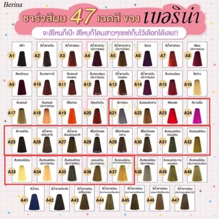 สีย้อมผม เบอริน่า Berina มี47เฉดสี