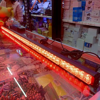 ไฟ LED ไฟไซเรน แดง-แดง ไฟฉุกเฉิน ไฟกู้ภัย ไเรนติดหลังคา 120cm 8ท่อน 1หน้า 3W 12V พร้อมขาแม่เหล็กฟซ