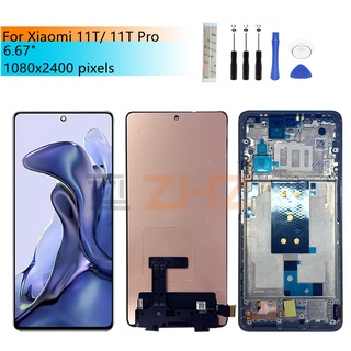 Original LCD For Xiaomi 11t PRO Display Touch Screen Digitizer Assembly With Frame For Xiaomi 11t Display Replacement Re