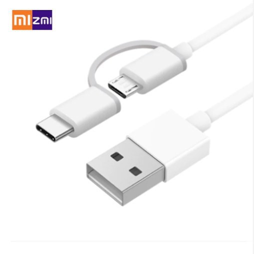 ชาร์จเร็ว สายชาร์จ ZMI 2 in 1 Micro USB and Type-C usb cable