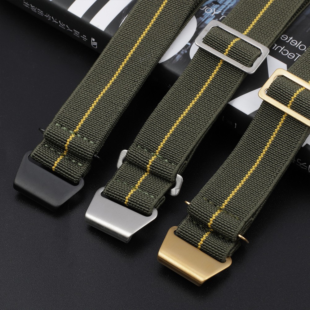 ღღMen Smart Watch Band Nato Nylon 18mm 20mm 22mm Watch Strap Elastic Straps  Clasps Sliver Black Gold Buckle T2kn | Shopee Thailand