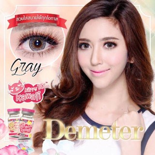 Demeter Gray (1)(2) บิ๊กอาย สีเทา เทา ทรีโทน เทา 3โทน Kitty Kawaii ค่าอมน้ำสูง Contact Lens Bigeyes คอนแทคเลนส์ ค่าสายตา