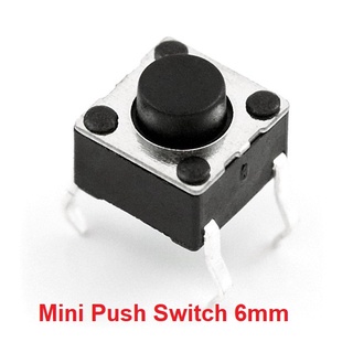 Mini Pushbutton Switch สวิตช์ กดขนาเล็ก (กว้าง 6mm x ยาว 6mm x หนา 5mm)