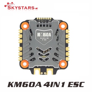 Skystars บอร์ดควบคุมความเร็ว KM60A 60A 3-6S 4in1 ESC BLHeli-32 ESC Dshot600 DShot1200 Lipo สําหรับโดรนแข่งขัน FPV