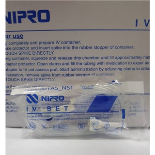 IV Set Nipro ชุดให้น้ำเกลือ แบบไม่ติดเข็ม Adult Set IV Nipro ชุดให้น้ำเกลือผู้ใหญ่ 100 ชุด