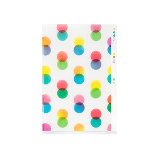 MIDORI 3 Pockets Clear Folder &lt;A6&gt; Dots (D35298006) / แฟ้ม 3 ช่อง ขนาด A6 ลายน้องจุด แบรนด์ MIDORI จากประเทศญี่ปุ่น