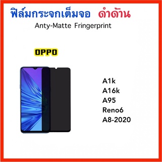 ฟิล์มกระจก AG แบบด้าน OPPO A1K A16K A35 A38 A57 A76 A77 A77s A95 A96 A98 Reno6 Reno6z Reno7 Reno7z A8-2020 Anti-Matte