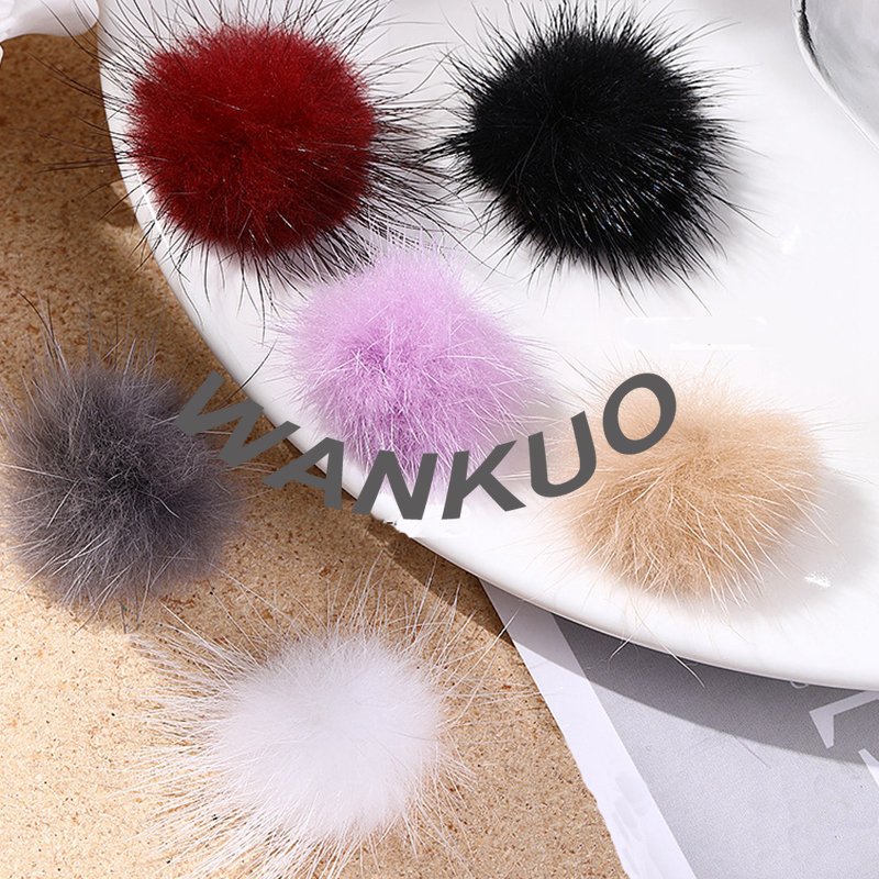 【WANKUO】Women Nail Art New Hair Ball Accessories Magnet Removable Cute Go with Girls' Heart Winter Ladies Nail Accessories