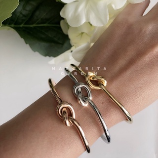 「 โค้ด ZJRP2 ลดทันที 45.- | ช้อปขั้นต่ำ 300.- 」 Margarita Knot Knot Stainless Bangle (adjustable size