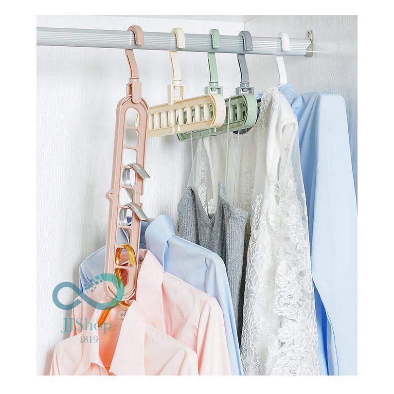 พร้อมส่ง ไม้เเขวนเสื้อ9ช่อง มี7สี ไม้แขวนเสื้อ ไม้แขวนประหยัดพื้นที่ ห้องนอน ประหยัดพื้นที่ jj99