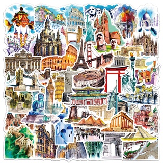 ❉ World Famous Buildings Series 01 Culture &amp; Arts สติ๊กเกอร์ ❉ 50Pcs/Set DIY Fashion Waterproof Decals Doodle สติ๊กเกอร์