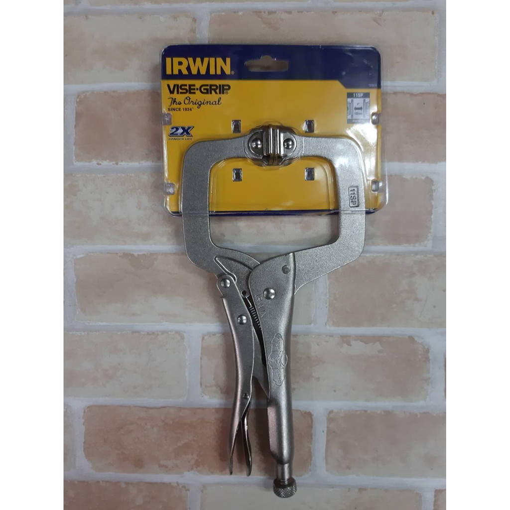 IRWIN VISEGRIP คีมล็อคตัวซี มีแผ่นรอง ขนาด 11 นิ้ว รุ่น 11SP (Locking