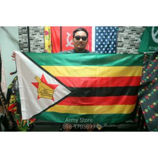 &lt;ส่งฟรี!!&gt; ธงชาติ ซิมบับเวย์ Zimbabwe Flag พร้อมส่งร้านคนไทย