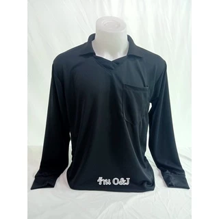 เสื้อคนงาน แขนยาวคอวีมีปกและกระเป๋า เนื้อผ้าไมโครเนื้อเรียบ สวมใส่สบายใส่ทำสวนทำไร่ได้