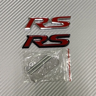 โลโก้ RS ติดกระจังหน้า สำหรับติดรถได้ทุกรุ่น ขนาด* 2.3 x 9.5 cm ราคาต่อชุด