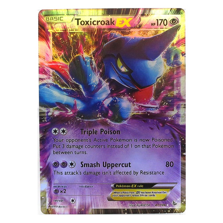 Toxicroak EX 41/106 โดกุร็อก Pokemon Matt Card ภาษาอังกฤษ