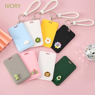 Ivory ใหม่พวงกุญแจแฟชั่นลายการ์ตูนรถบัสสําหรับใส่บัตรบัตร Id Card Holder