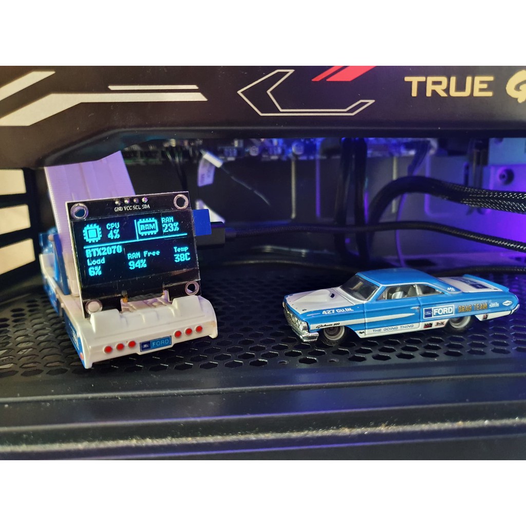 จอ OLED จิ๋ว โชว์อุณหภูมิ เฟรมเรท %การทำงาน CPU การ์ดจอ GPU ซีพียู แรม สำหรับ DIY ชัดทุกมุม ต่อผ่าน USB งานคนไทย