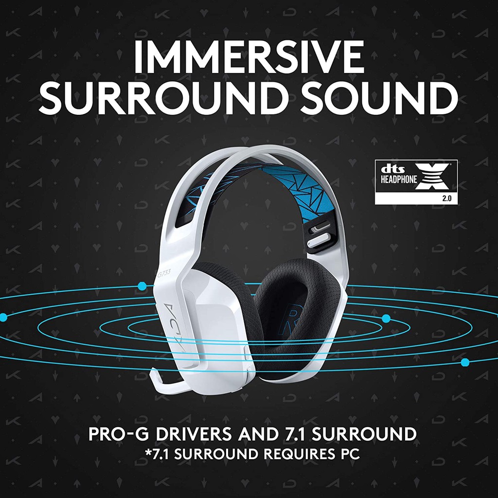 logitech g733 lightspeed wireless gaming headset with suspension headband