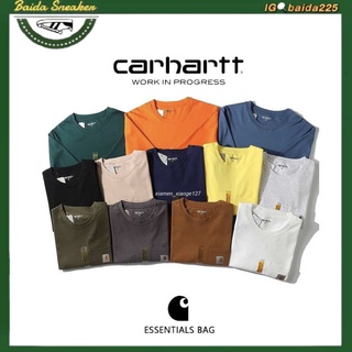 💥New💥 Carhartt K126 tooling pocket เสื้อยืดแขนยาวUS รุ่น main line คู่ bottoming เสื้อสำหรับบุรุษและสตรี