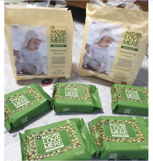 Nature Love Mere MungBean mini ผ้าเช็ดทําความสะอาดเปียกต้านเชื้อแบคทีเรีย 20 แผ่นขนาดใหญ่และหนา (ซื้