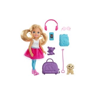 Barbie® Chelsea™Travel Doll & Accessories ตุ๊กตา บาร์บี้ เชลซี ทราเวล ท่องเที่ยว FWV20 ID