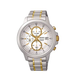 Seiko Sport Chronograph นาฬิกาข้อมือผู้ชาย สายสเตนเลส รุ่น SKS447P1 - Silver/Gold