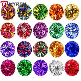 MYRON Finger Ring Style Cheerleader Pom Poms Double hole handle Club Sport Supplies Cheerleading Cheering Ball Fancy Competition Flower Dress Costume Concert Dance Party Decorator/Multicolor