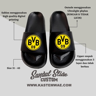 รองเท้าแตะ พิมพ์ลาย BORUSSIA DORTMUND สําหรับผู้ชาย