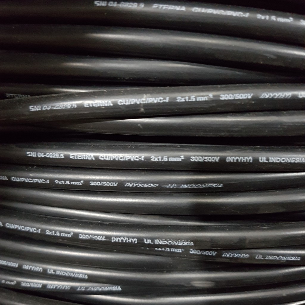 ETERNA NYYHY 2X1.5 MM METER / สายไฟฟ้า COPPER สีดํา NYY HY 2 X 1.5 MM / 2 X 1.5 / 2X1.5 ขายปลีกต่อเม