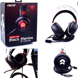 OKER M2 Black Mamba Gaming Headset 7.1 USB หูฟังเกมมิ่ง ระบบรอบทิศทาง