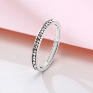 Vnox 18K Gold Wedding Band แหวนหมั้น Cubic Zirconia