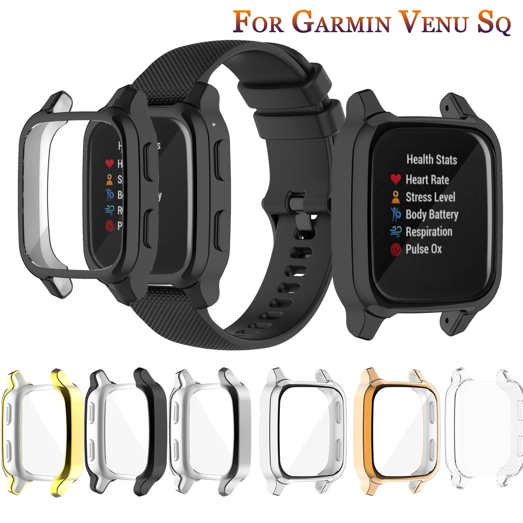 ใหม่ เคสป้องกัน สําหรับ Garmin Venu Sq /Venu Sq music Smart Watch ชุบ TPU นิ่ม ฝาครอบ ป้องกันเต็มจอ สําหรับ Garmin Venu Sq 2 เคส
