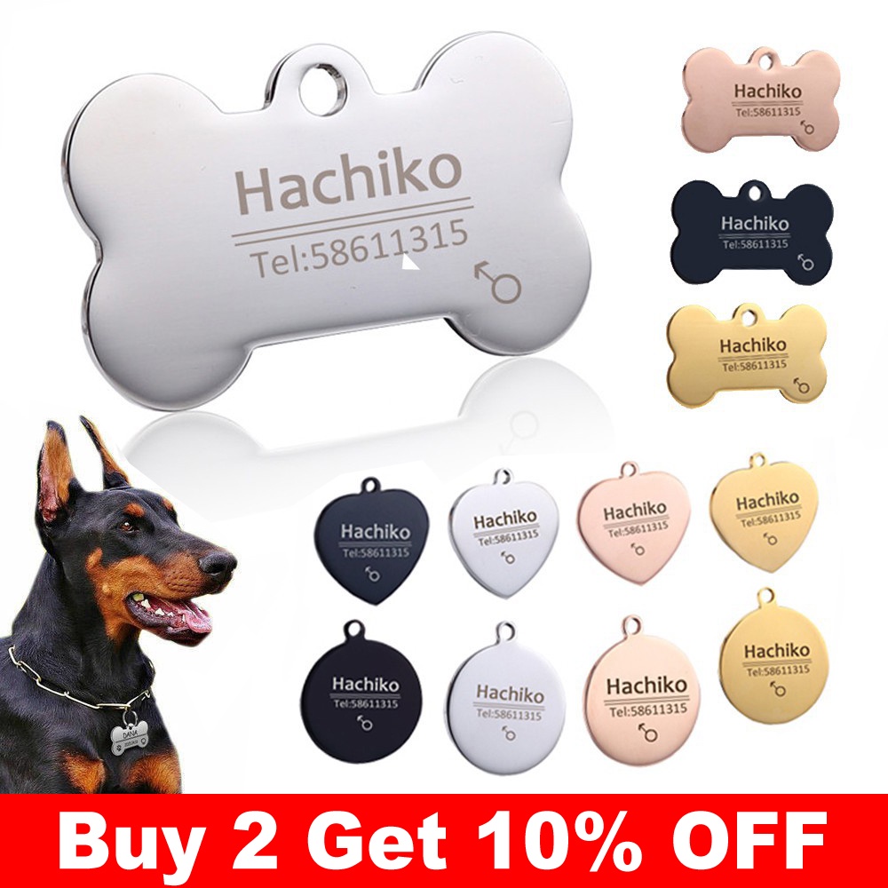 Personalized Dog Tag Stainless Steel Name Engraved ID Tags For Dog