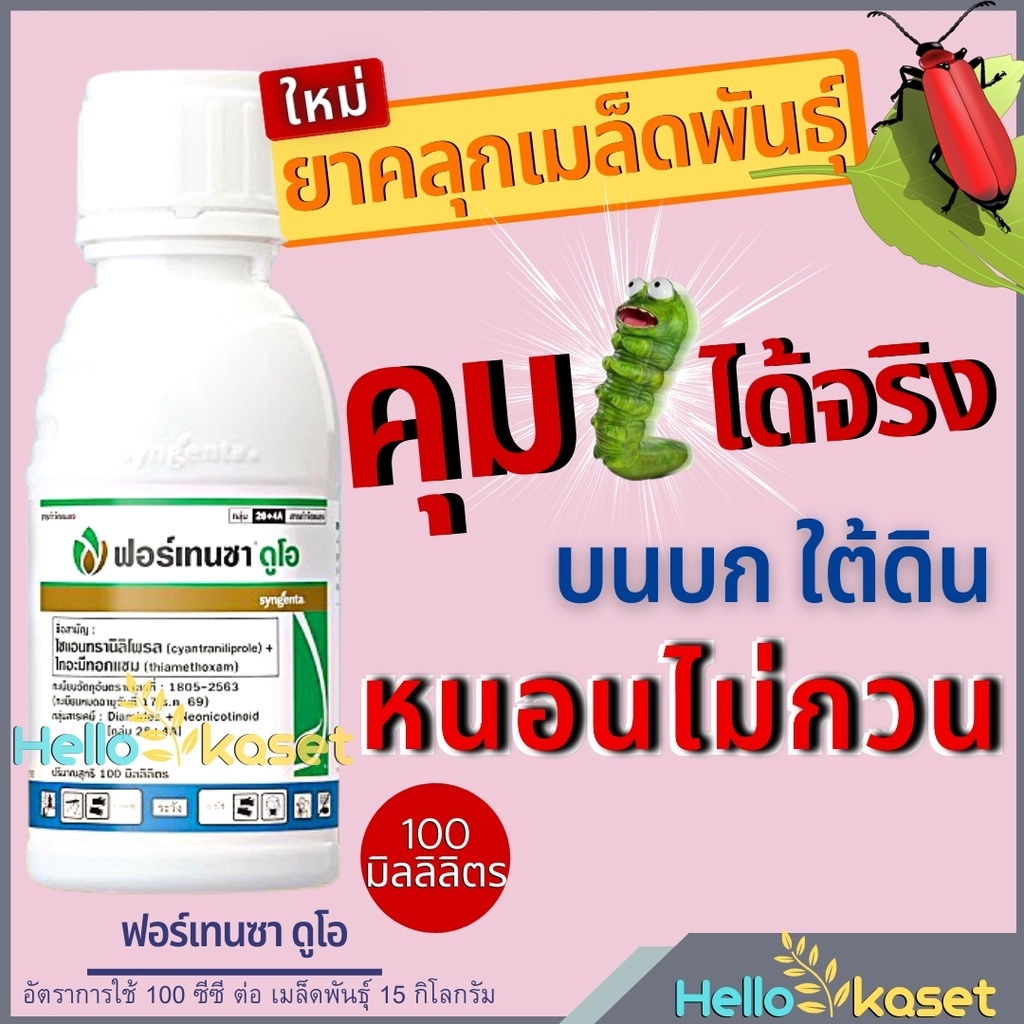 สารคลุกเมล็ดพันธุ์ ฟอร์เทนซา ดูโอ ขนาด 100 ซีซี คุมหนอนได้จริง เพลี้ยไฟ หนอนไม่กวน