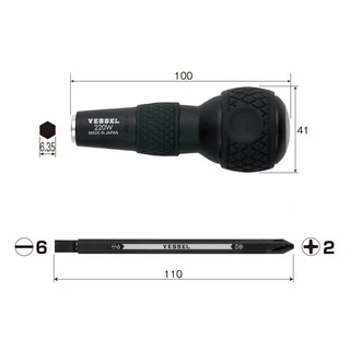 Vessel ไขควงบอลสลับ รุ่น 220W-62 คุณภาพเยี่ยม MADE IN JAPAN แท้100% ออกใบกำกับภาษีได้