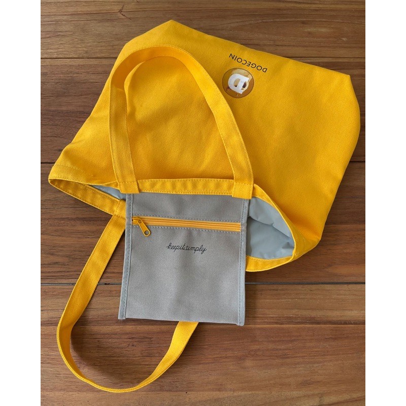 Doge Coin Tote Bag(สีเหลือง)กระเป๋าผ้าแคนวาส ลายเหรียญคริปโต บิตคอยน์  Canvas | Shopee Thailand