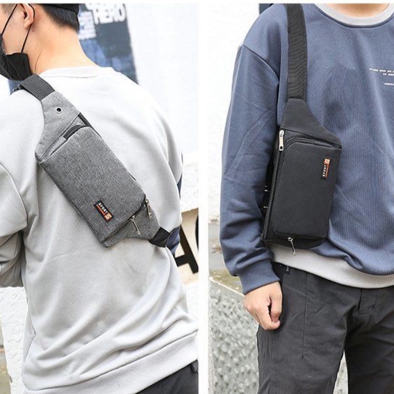 (W112)กระเป๋าคาดเอว ขนาดพอดี ใส่แล้วไม่ตุง ผ้าลายสียีนส์ vgetbag