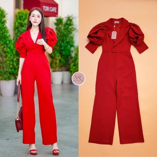 Jumpsuit​ ขายาว คอปก แขนพองจับจีบ 🌷🧸VR Signature​ by VORA 🧸🌷