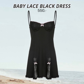 HH370🖤BABY LACE BLACK DRESS