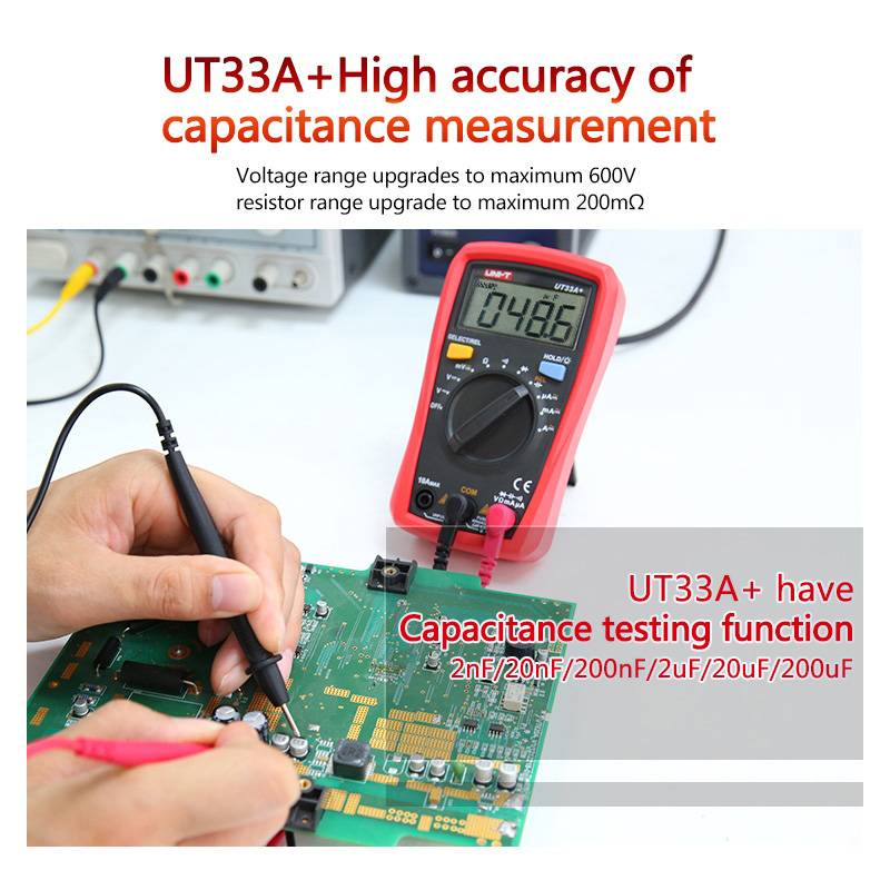 UNI-T UT33C+ เครื่องวัดความต้านทานมัลติมิเตอร์ ขนาดฝ่ามือ มีไฟแบ็คไลท์ ...